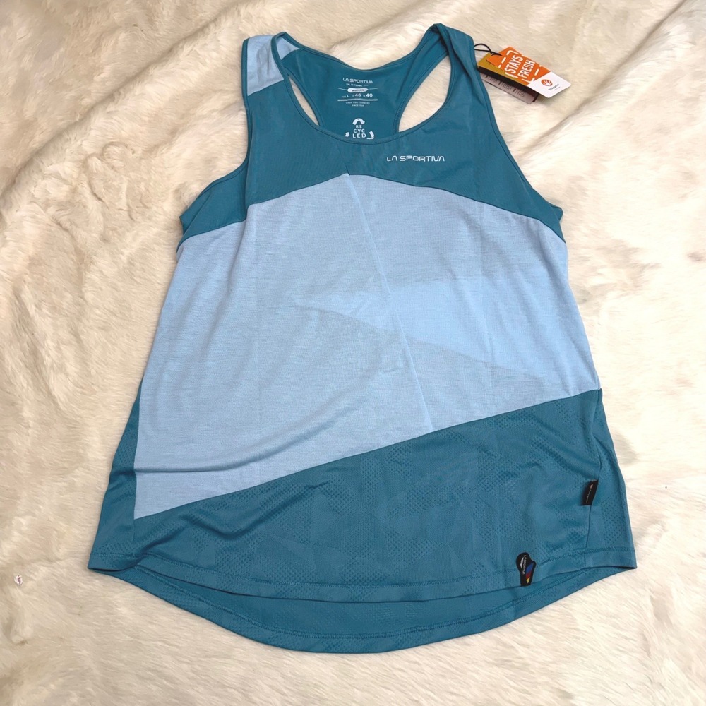 NWT La Sportiva Charm Tank Women Large Blue Topaz Celestial Racerback Athletic